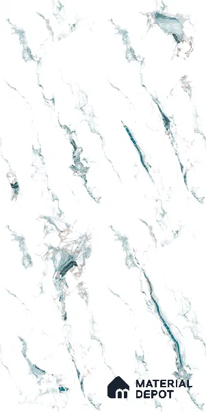 Marble Wall & Floor Tile TL 05145 Marblis Polar Mist 4 ft x 2 ft Vitrified Endless Glossy Finish - 9 mm (Random 4) | Suitable for Living Room, Bedroom & Bathroom