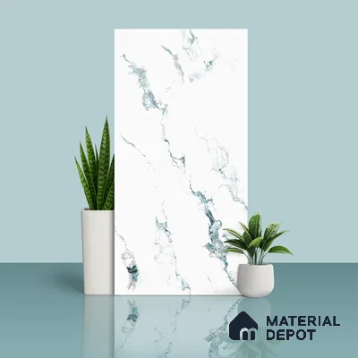 Marble Wall & Floor Tile TL 05145 Marblis Polar Mist 4 ft x 2 ft Vitrified Endless Glossy Finish - 9 mm (Random 4) | Suitable for Living Room, Bedroom & Bathroom