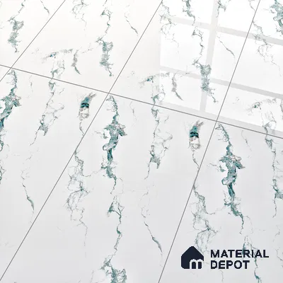 Marble Wall & Floor Tile TL 05145 Marblis Polar Mist 4 ft x 2 ft Vitrified Endless Glossy Finish - 9 mm (Random 4) | Suitable for Living Room, Bedroom & Bathroom