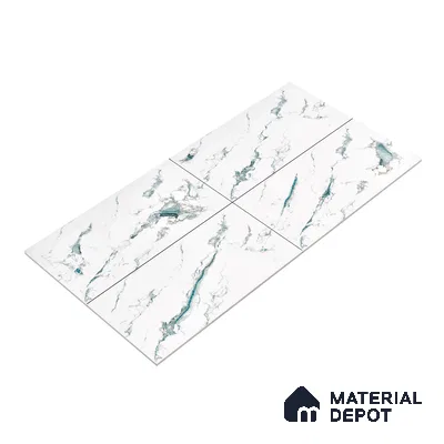 Marble Wall & Floor Tile TL 05145 Marblis Polar Mist 4 ft x 2 ft Vitrified Endless Glossy Finish - 9 mm (Random 4) | Suitable for Living Room, Bedroom & Bathroom
