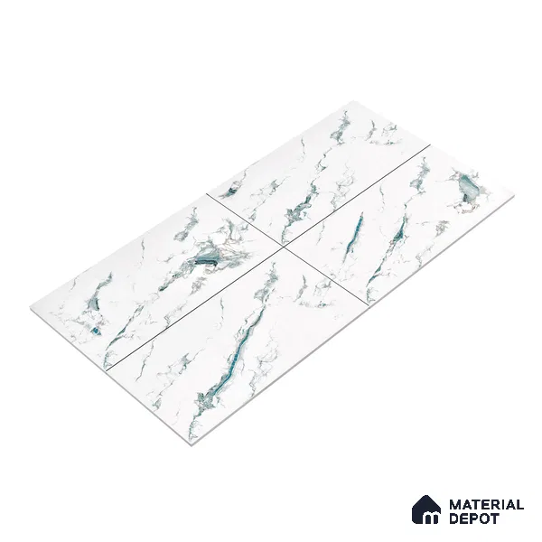 Marble Wall & Floor Tile TL 05145 Marblis Polar Mist 4 ft x 2 ft Vitrified Endless Glossy Finish - 9 mm (Random 4) | Suitable for Living Room, Bedroom & Bathroom