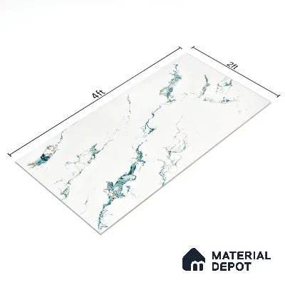 Marble Wall & Floor Tile TL 05145 Marblis Polar Mist 4 ft x 2 ft Vitrified Endless Glossy Finish - 9 mm (Random 4) | Suitable for Living Room, Bedroom & Bathroom