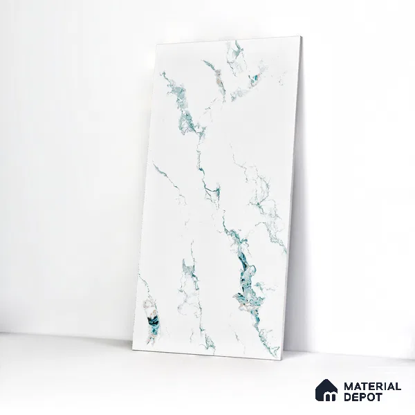 Marble Wall & Floor Tile TL 05145 Marblis Polar Mist 4 ft x 2 ft Vitrified Endless Glossy Finish - 9 mm (Random 4) | Suitable for Living Room, Bedroom & Bathroom