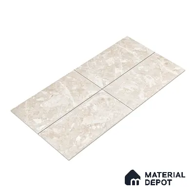 Marble Wall & Floor Tile TL 05137 Marblis Sandstone Elegance 4 ft x 2 ft Vitrified Endless Glossy Finish - 9 mm (Random 4) | Suitable for Living Room, Bedroom & Bathroom