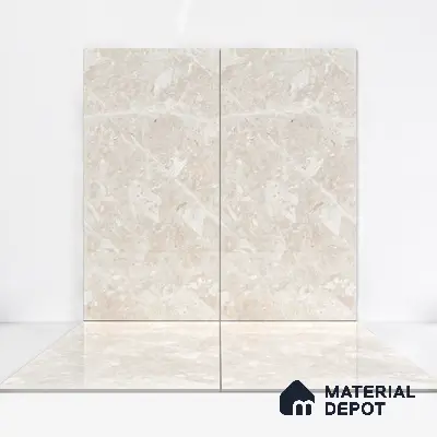 Marble Wall & Floor Tile TL 05137 Marblis Sandstone Elegance 4 ft x 2 ft Vitrified Endless Glossy Finish - 9 mm (Random 4) | Suitable for Living Room, Bedroom & Bathroom