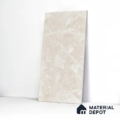 Marble Wall & Floor Tile TL 05137 Marblis Sandstone Elegance 4 ft x 2 ft Vitrified Endless Glossy Finish - 9 mm (Random 4) | Suitable for Living Room, Bedroom & Bathroom