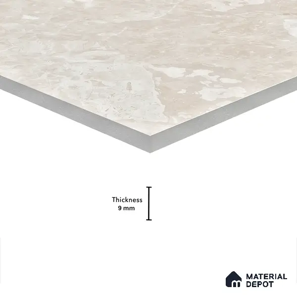 Marble Wall & Floor Tile TL 05137 Marblis Sandstone Elegance 4 ft x 2 ft Vitrified Endless Glossy Finish - 9 mm (Random 4) | Suitable for Living Room, Bedroom & Bathroom