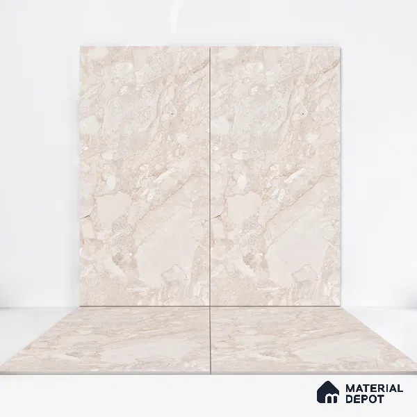 Marble Wall & Floor Tile TL 05116 B Marblis Amber Marble 4 ft x 2 ft Vitrified Endless Carving Matte Finish - 9 mm (Random 4) | Suitable for Living Room, Bedroom & Bathroom