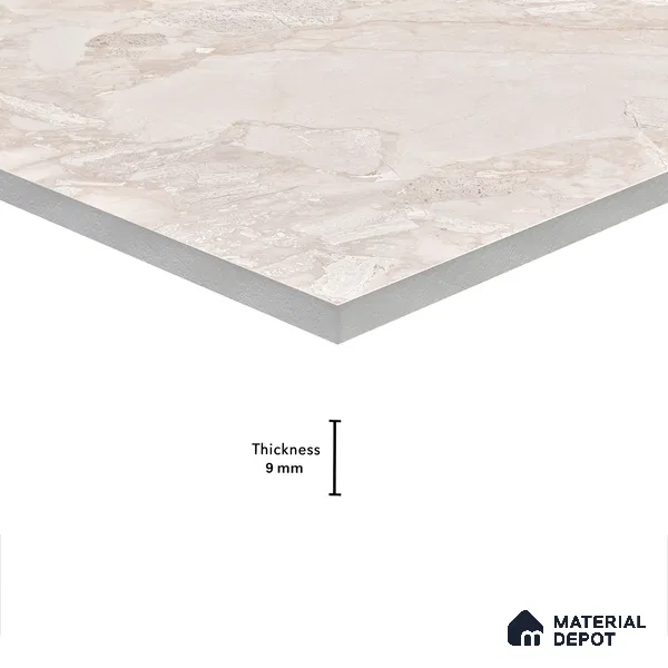 Marble Wall & Floor Tile TL 05116 B Marblis Amber Marble 4 ft x 2 ft Vitrified Endless Carving Matte Finish - 9 mm (Random 4) | Suitable for Living Room, Bedroom & Bathroom