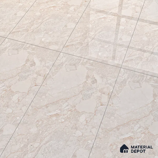 Marble Wall & Floor Tile TL 05116 Marblis Sandy Veil 4 ft x 2 ft Vitrified Endless Glossy Finish - 9 mm (Random 4) | Suitable for Living Room, Bedroom & Bathroom