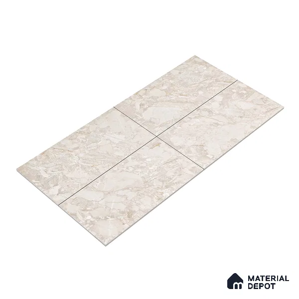 Marble Wall & Floor Tile TL 05116 Marblis Sandy Veil 4 ft x 2 ft Vitrified Endless Glossy Finish - 9 mm (Random 4) | Suitable for Living Room, Bedroom & Bathroom