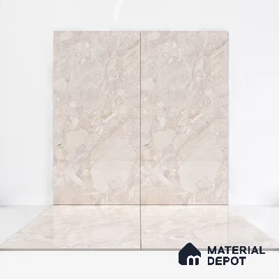 Marble Wall & Floor Tile TL 05116 Marblis Sandy Veil 4 ft x 2 ft Vitrified Endless Glossy Finish - 9 mm (Random 4) | Suitable for Living Room, Bedroom & Bathroom