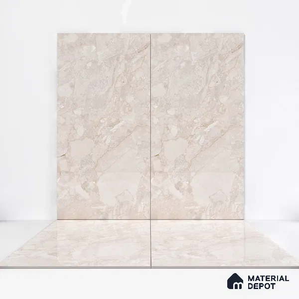 Marble Wall & Floor Tile TL 05116 Marblis Sandy Veil 4 ft x 2 ft Vitrified Endless Glossy Finish - 9 mm (Random 4) | Suitable for Living Room, Bedroom & Bathroom