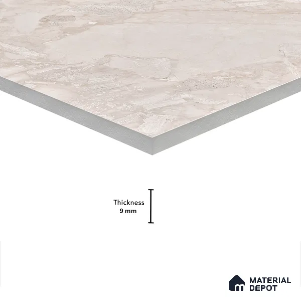 Marble Wall & Floor Tile TL 05116 Marblis Sandy Veil 4 ft x 2 ft Vitrified Endless Glossy Finish - 9 mm (Random 4) | Suitable for Living Room, Bedroom & Bathroom