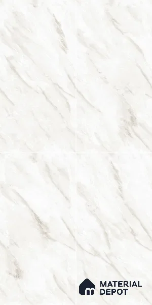 Marble Wall & Floor Tile TL 05142 Marblis Snow Blossom 4 ft x 2 ft Vitrified  Glossy Finish - 9 mm (Random 6) | Suitable for Living Room, Bedroom & Bathroom