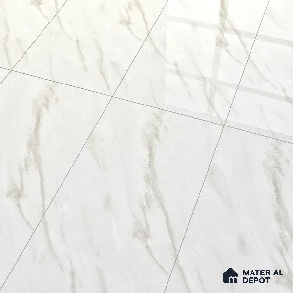 Marble Wall & Floor Tile TL 05142 Marblis Snow Blossom 4 ft x 2 ft Vitrified  Glossy Finish - 9 mm (Random 6) | Suitable for Living Room, Bedroom & Bathroom