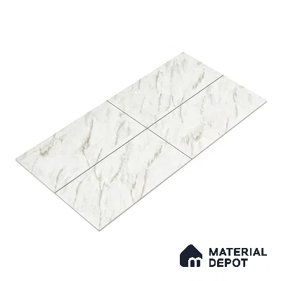 Marble Wall & Floor Tile TL 05142 Marblis Snow Blossom 4 ft x 2 ft Vitrified  Glossy Finish - 9 mm (Random 6) | Suitable for Living Room, Bedroom & Bathroom