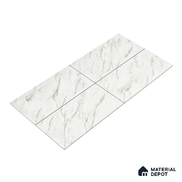 Marble Wall & Floor Tile TL 05142 Marblis Snow Blossom 4 ft x 2 ft Vitrified  Glossy Finish - 9 mm (Random 6) | Suitable for Living Room, Bedroom & Bathroom