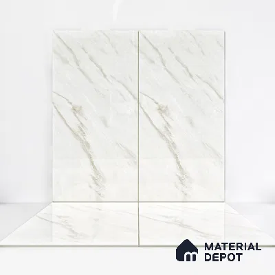 Marble Wall & Floor Tile TL 05142 Marblis Snow Blossom 4 ft x 2 ft Vitrified  Glossy Finish - 9 mm (Random 6) | Suitable for Living Room, Bedroom & Bathroom