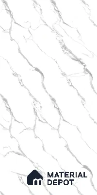 Marble Wall & Floor Tile TL 05130 Marblis Snowy Calacatta 4 ft x 2 ft Vitrified Endless Glossy Finish - 9 mm (Random 4) | Suitable for Living Room, Bedroom & Bathroom