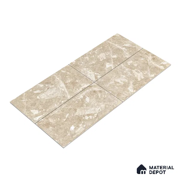 Marble Wall & Floor Tile TL 05136 Marblis Walnut Elegance 4 ft x 2 ft Vitrified Endless Glossy Finish - 9 mm (Random 4) | Suitable for Living Room, Bedroom & Bathroom