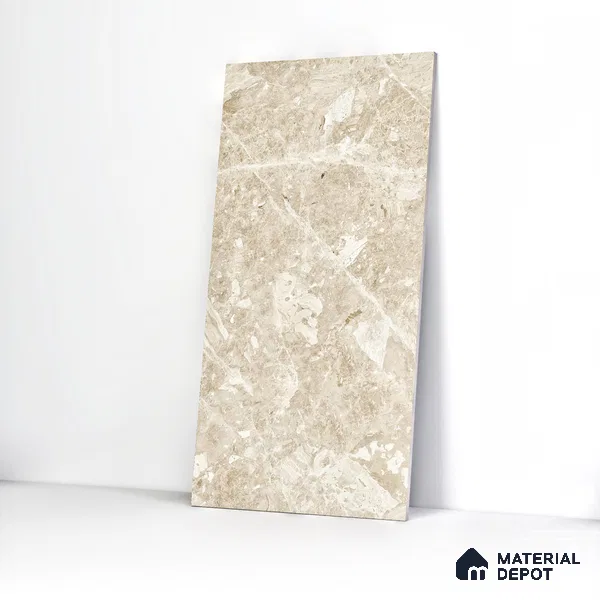 Marble Wall & Floor Tile TL 05136 Marblis Walnut Elegance 4 ft x 2 ft Vitrified Endless Glossy Finish - 9 mm (Random 4) | Suitable for Living Room, Bedroom & Bathroom