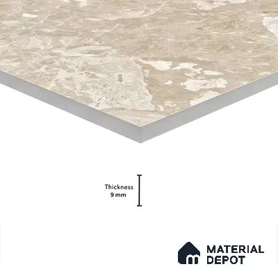 Marble Wall & Floor Tile TL 05136 Marblis Walnut Elegance 4 ft x 2 ft Vitrified Endless Glossy Finish - 9 mm (Random 4) | Suitable for Living Room, Bedroom & Bathroom