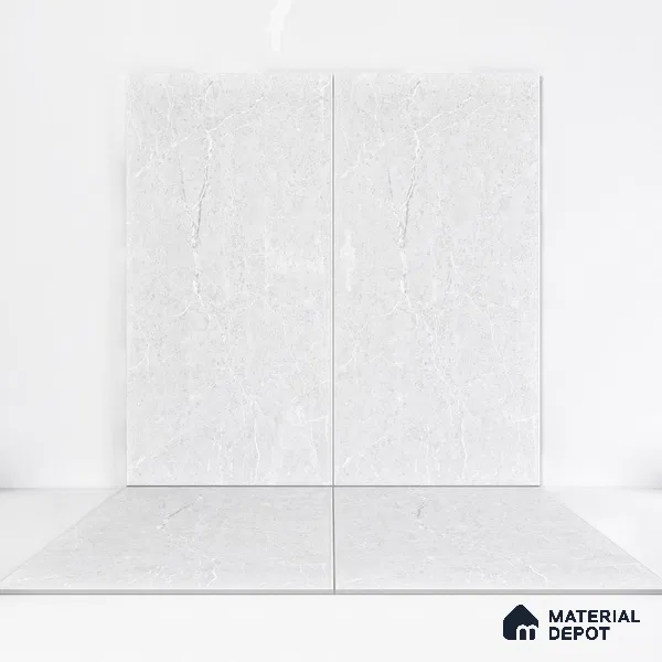 Marble Wall & Floor Tile TL 05159 Marblis Winter Veil 4 ft x 2 ft Vitrified Carving Matte Finish - 9 mm (Random 4) | Suitable for Living Room, Bedroom & Bathroom