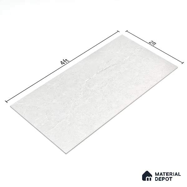 Marble Wall & Floor Tile TL 05159 Marblis Winter Veil 4 ft x 2 ft Vitrified Carving Matte Finish - 9 mm (Random 4) | Suitable for Living Room, Bedroom & Bathroom