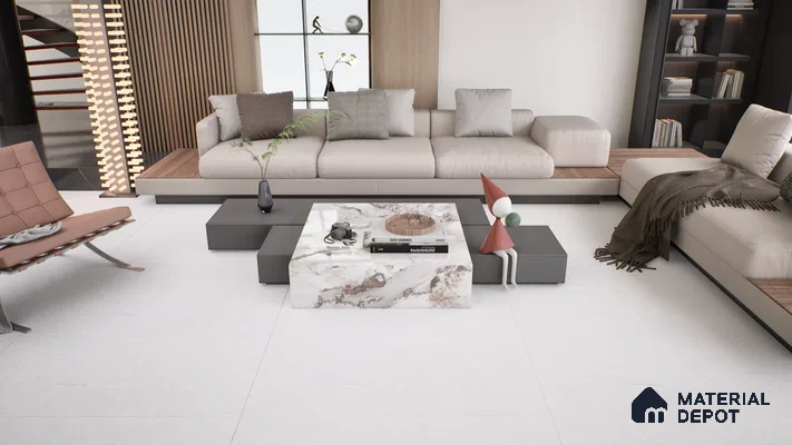 Marble Wall & Floor Tile TL 05159 Marblis Winter Veil 4 ft x 2 ft Vitrified Carving Matte Finish - 9 mm (Random 4) | Suitable for Living Room, Bedroom & Bathroom