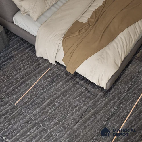 Double Charge Floor & Wall Tile TL 00652 Dualcore Neo Black 4 ft x 2 ft Vitrified Glossy Finish - 9 mm | Suitable for Bedroom, Living Room, Office & Bathroom Wall