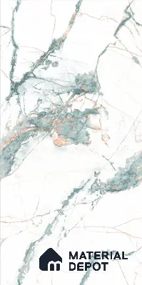 Marble Wall & Floor Tile TL 05146 Marblis Aqua Vein 4 ft x 2 ft Vitrified Endless Glossy Finish - 9 mm (Random 3) | Suitable for Living Room, Bedroom & Bathroom