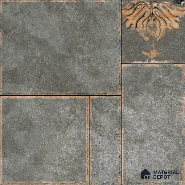 TL 01814 A Fossil Grey 12 x 12 inch Matte Finish Parking Anti Skid Vitrified Floor Tile - 8 mm (Random Design) | Suitable for Parking, Courtyard, Balcony