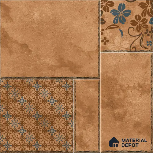 TL 01815 A Patterned 1 Marrone Brown 12 x 12 inch Matte Finish Parking Anti Skid Vitrified Floor Tile - 8 mm