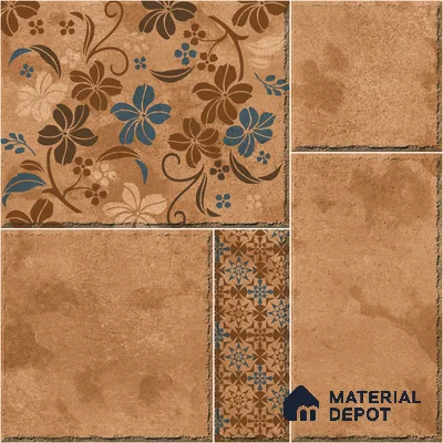 TL 01815 B Patterned 2 Marrone Brown 12 x 12 inch Matte Finish Parking Anti Skid Vitrified Floor Tile - 8 mm | Suitable for Parking, Courtyard, Bathroom