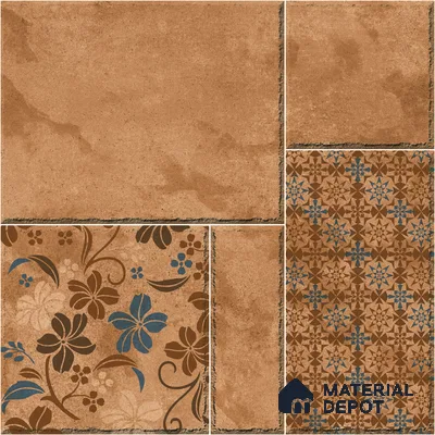 TL 01815 C Patterned 3 Marrone Brown 12 x 12 inch Matte Finish Parking Anti Skid Vitrified Floor Tile - 8 mm | Suitable for Parking, Courtyard, Bathroom