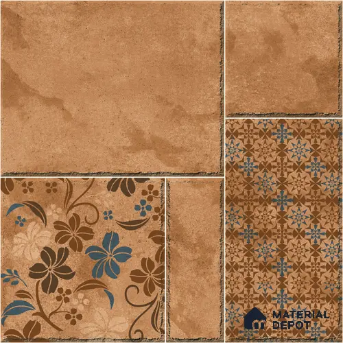 TL 01815 C Patterned 3 Marrone Brown 12 x 12 inch Matte Finish Parking Anti Skid Vitrified Floor Tile - 8 mm