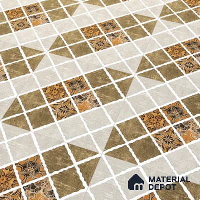 Parking Tile Patterned Brown 12 x 12 inch Anti Skid Matte Finish Vitrified Floor Tile - 8 mm | TL 01823 | Suitable for Parking, Courtyard, Balcony