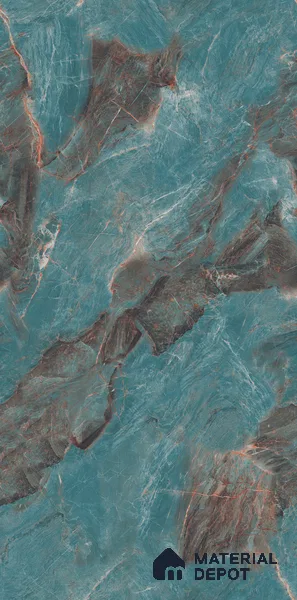 Marble Wall & Floor Tile TL 05152 Marblis Azure Mist 4 ft x 2 ft Vitrified High Gloss Finish - 9 mm (Random 4) | Suitable for Living Room, Bedroom & Bathroom