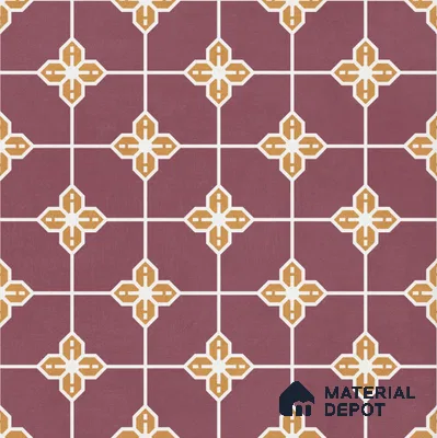 Moroccan Wall & Floor Tile TL 10822 B Lavender Bloom 1 ft x 1 ft Matt Luster Finish Ceramic Tile - 10 mm | Suitable For Kitchen, Bathroom, Balcony | Please Expect a Slight Variation of Pattern