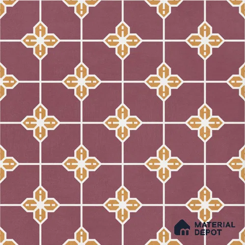 Moroccan Wall & Floor Tile TL 10822 B Lavender Bloom 1 ft x 1 ft Matt Luster Finish Ceramic Tile - 10 mm | Suitable For Kitchen, Bathroom, Balcony | Please Expect a Slight Variation of Pattern