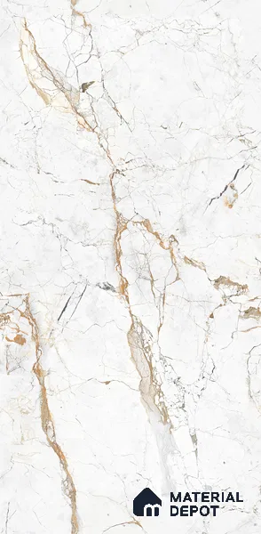 Marble Wall & Floor Tile TL 05115 Marblis Alabaster Elegance 4 ft x 2 ft Vitrified Endless Glossy Finish - 9 mm (Random 4) | Suitable for Living Room, Bedroom & Bathroom