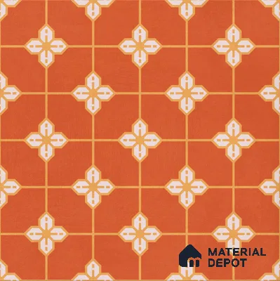 Moroccan Wall & Floor Tile TL 10823 B Ruby Motif 1 ft x 1 ft Matt Luster Finish Ceramic Tile - 10 mm | Suitable For Kitchen, Bathroom, Balcony | Please Expect a Slight Variation of Pattern