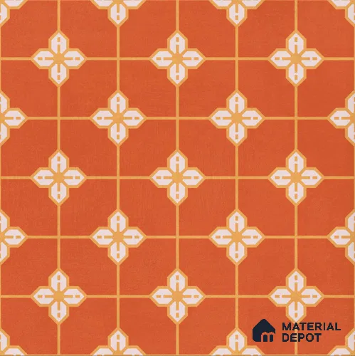 Moroccan Wall & Floor Tile TL 10823 B Ruby Motif 1 ft x 1 ft Matt Luster Finish Ceramic Tile - 10 mm | Suitable For Kitchen, Bathroom, Balcony | Please Expect a Slight Variation of Pattern