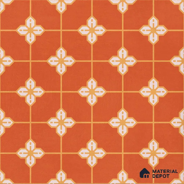 Moroccan Wall & Floor Tile TL 10823 B Ruby Motif 1 ft x 1 ft Matt Luster Finish Ceramic Tile - 10 mm | Suitable For Kitchen, Bathroom, Balcony | Please Expect a Slight Variation of Pattern