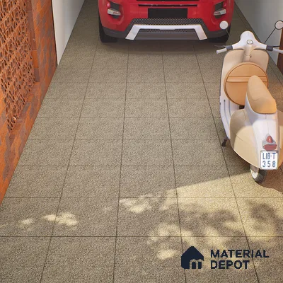 Stone Floor Tile Chocolate Brown 12 x 12 inch Anti Skid Matte Finish Vitrified Floor Tile - 8 mm | TL 01826 B | Suitable for Bathroom, Courtyard, Balcony
