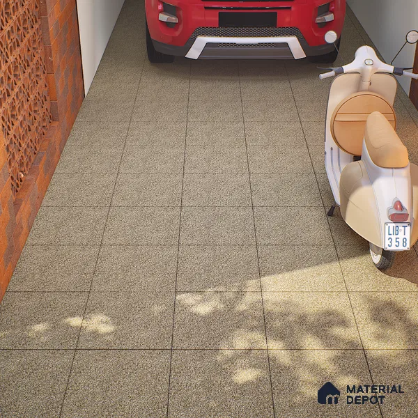 Stone Floor Tile Chocolate Brown 12 x 12 inch Anti Skid Matte Finish Vitrified Floor Tile - 8 mm | TL 01826 B | Suitable for Bathroom, Courtyard, Balcony