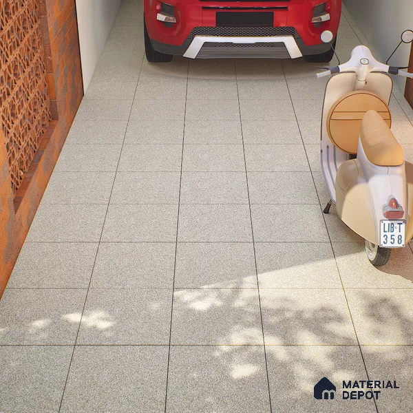 Stone Floor Tile Lead Grey 12 x 12 inch Anti Skid Matte Finish Vitrified Tile - 8 mm | TL 01826 D | Suitable for Balcony, Courtyard, Bathroom