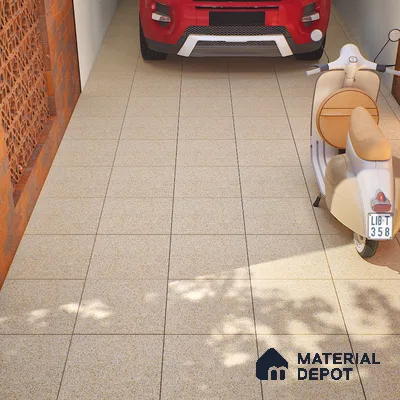Stone Floor Tile Cocoa Brown 12 x 12 inch Anti Skid Matte Finish Vitrified Tile - 8 mm | TL 01826 E | Suitable for Balcony, Courtyard, Bathroom