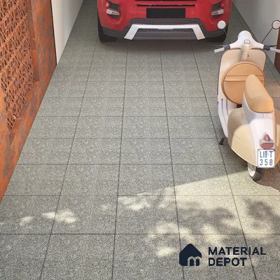 Parking Tile Marble Black 12 x 12 inch Anti Skid Matte Finish Vitrified Floor Tile - 8 mm | TL 01826 F | Suitable for Parking, Terrace & Outdoor Areas